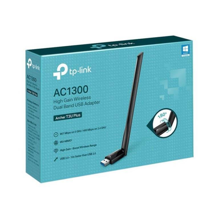 מתאם רשת אלחוטית TP-Link Archer T3U Plus AC1300 Wireless Dual Band USB