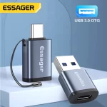 מתאם Type-C זכר ל-USB נקבה מבית ESSAGER – תומך OTG, טעינה והעברת נתונים