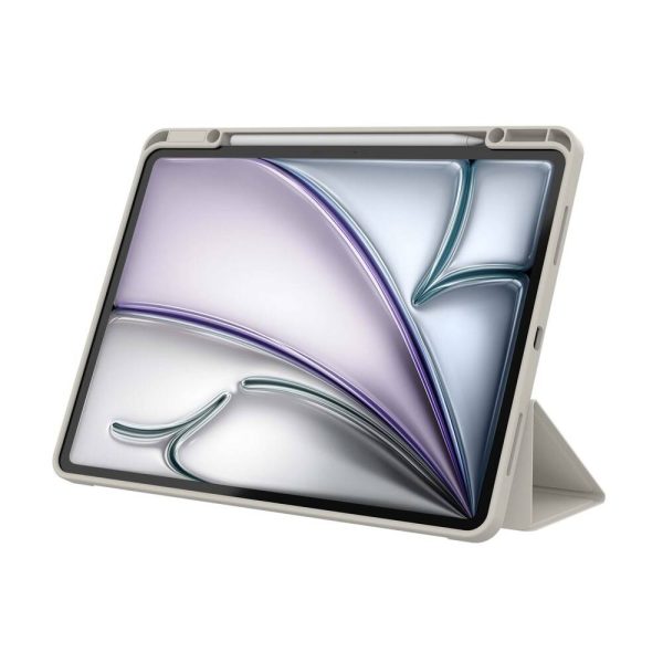 ⁦כיסוי JCPal DuraPro בצבע אפור בהיר ל‑iPad Pro 11 אינץ' (M4, 2024) – מגן חכם עם תא ל‑Apple Pencil⁩ – תמונה ⁦4⁩