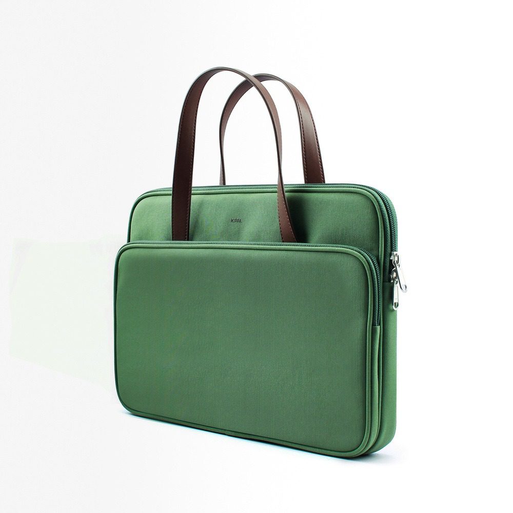 תיק נשיאה יוקרתי JCPal Milan briefcase Sleeve, 15/16-inch, Olive – תמונה 3