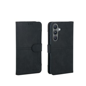 כיסוי ספר PouchCover לסמסונג Galaxy S25 בצבע שחור