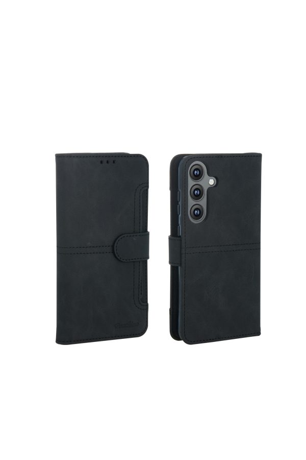 כיסוי ספר PouchCover לסמסונג Galaxy S25 בצבע שחור