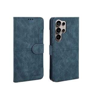 כיסוי ספר עבור Samsung S25 Ultra בצבע כחול מבית Pouchino
