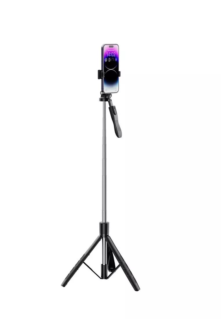 חצובה תלת רגל איכותית במיוחד מגיעה לגובה 1.8 מטר + שלט בלוטות' אוניברסלי לצילום