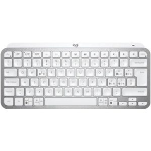 מקלדת אלחוטית Logitech MX Keys Mini בצבע Pale Gray – Bluetooth קומפקטית עם תאורה חכמה לעבודה מקצועית