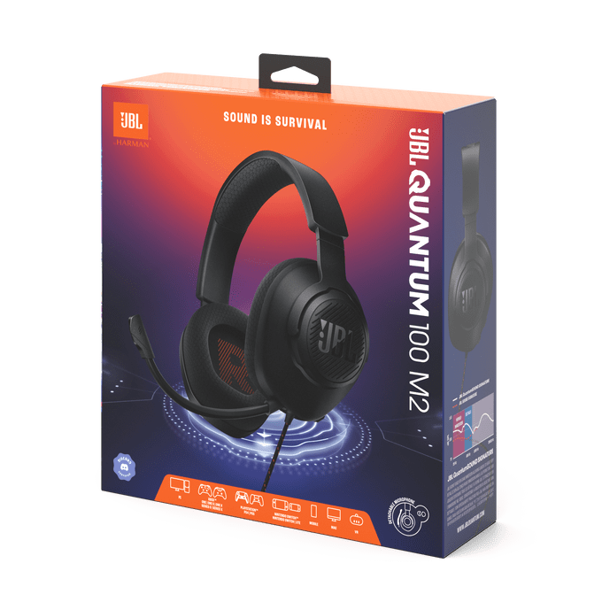 אוזניות גיימינג חוטיות עם מיקרופון Jbl Quantum 100M2 בצבע שחור – תמונה 4