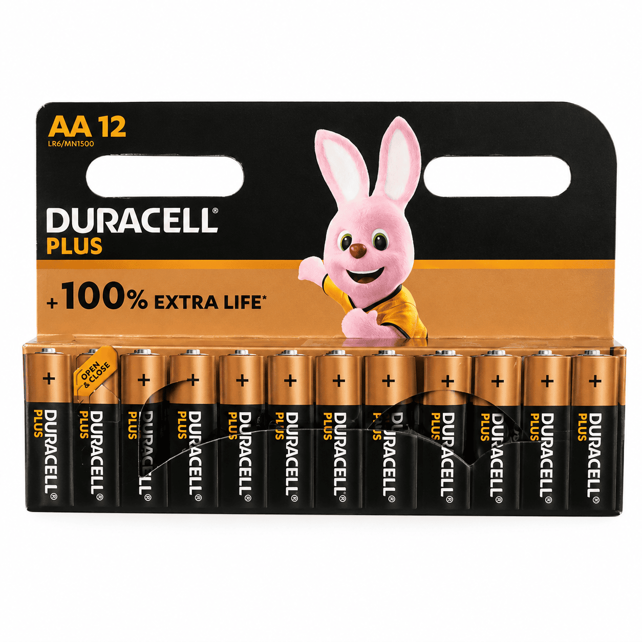 סוללות Duracell Plus AA אלקליין 1.5V LR6 - חבילת 12