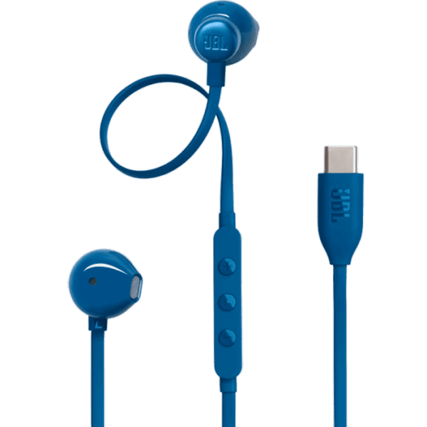 אוזניות חוט עם חיבור Jbl Tune 305C Type-C בצבע כחול