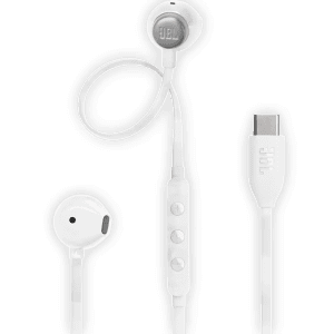 אוזניות חוט עם חיבור Jbl Tune 305C Type-C בצבע לבן