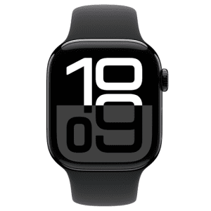 שעון חכם Apple Watch Series 10 GPS 42mm Jet Black Aluminium Case with Black Sport Band - S/M