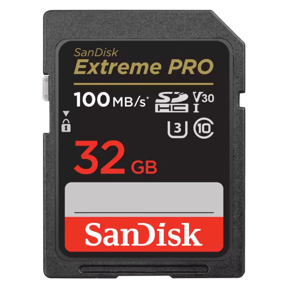כרטיס זיכרון SanDisk Extreme PRO SDHC 32GB 100MB/s קריאה 90MB/s כתיבה U3 V30 4K UHD