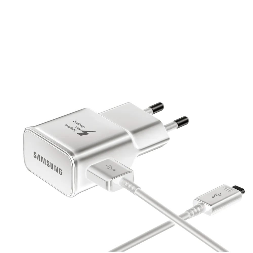 מטען קיר Samsung 15W USB-A עם כבל microUSB - לבן