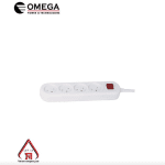 רב שקע 4 שקעים עם מפסק + כבל באורך 0.75 מטר מבית OMEGA