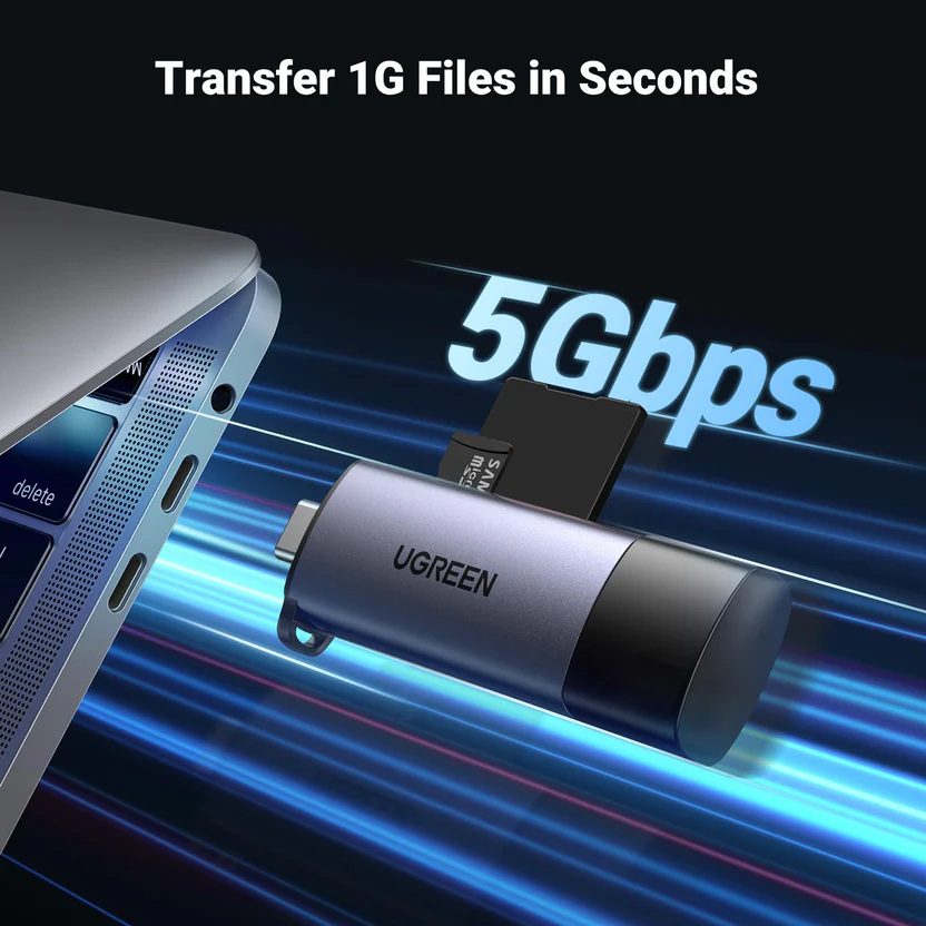 קורא כרטיסי זיכרון Ugreen USB-C ל-microSD – תמונה 3