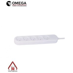 רב שקע 5 שקעים + כבל באורך 0.75 מטר מבית OMEGA