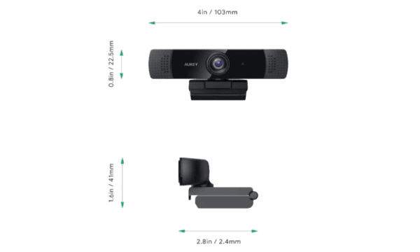 ⁦מצלמת רשת AUKEY Full HD עם מיקרופונים סטריאו מובנים ודחיסת וידאו H.264⁩ – תמונה ⁦2⁩