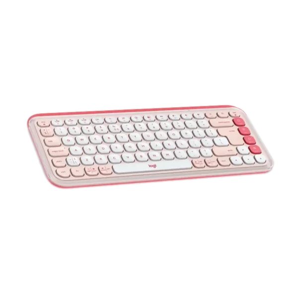 ⁦מקלדת אלחוטית Logitech Pop Keys Bluetooth בצבע ורוד⁩ – תמונה ⁦3⁩