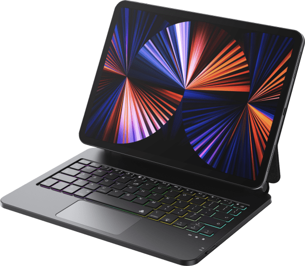 ⁦כיסוי מקלדת מגנטי PureGear לאייפד Air 13" (M2) – עם טאצ'פד, תאורה וסיבוב 360°⁩ – תמונה ⁦2⁩