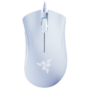 עכבר גיימינג חוטי Razer DeathAdder Essential לבן – חיישן אופטי 6,400 DPI, 5 כפתורים, מבנה ארגונומי