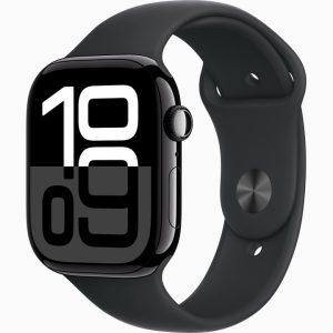 שעון חכם Apple Watch Series 10 GPS 46mm – Jet Black Aluminium עם Black Sport Band M/L