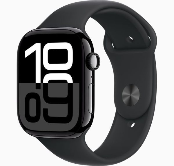 שעון חכם Apple Watch Series 10 GPS 46mm – Jet Black Aluminium עם Black Sport Band M/L