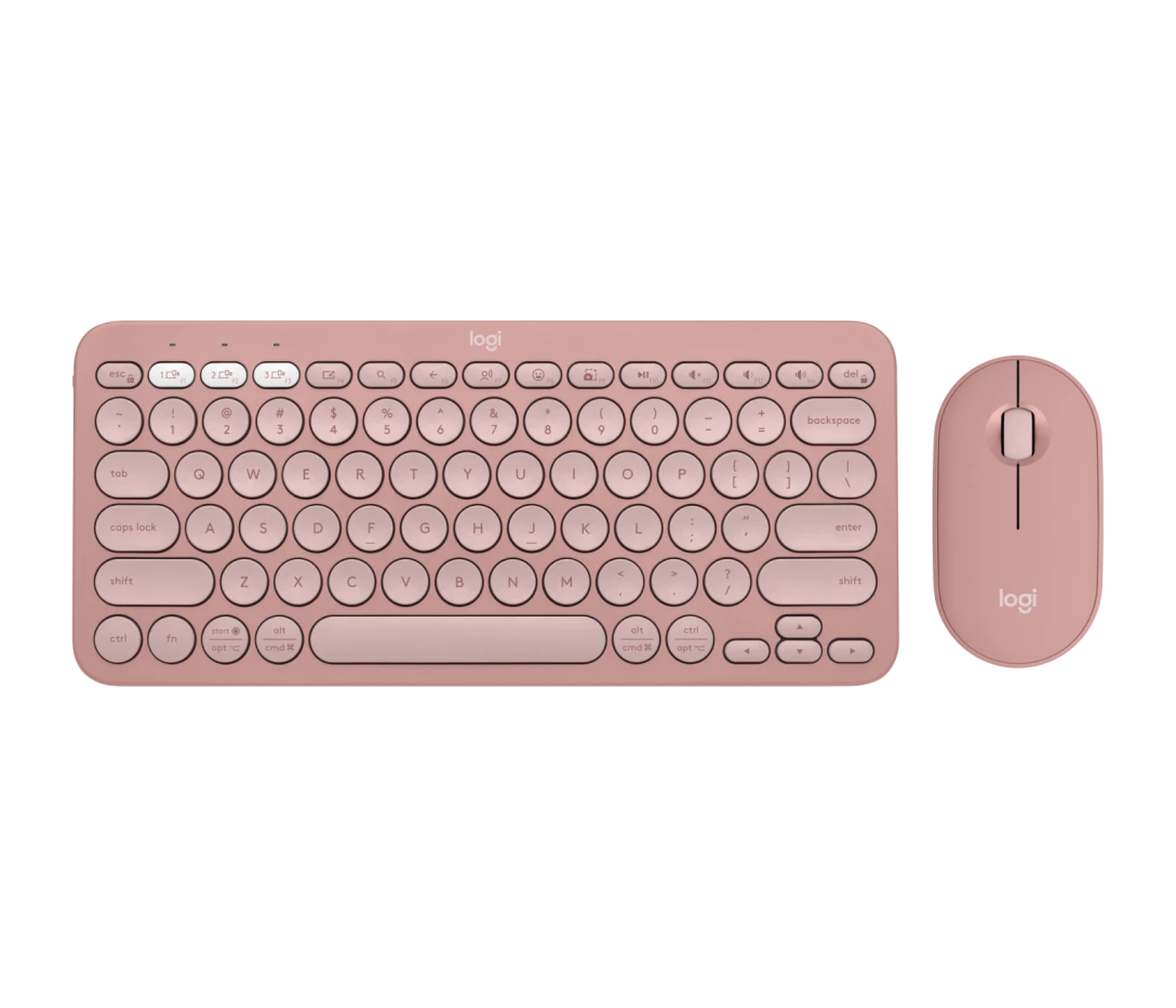 Logitech Pebble 2 K380s + M350m | סט מקלדת ועכבר Bluetooth קומפקטי ורוד