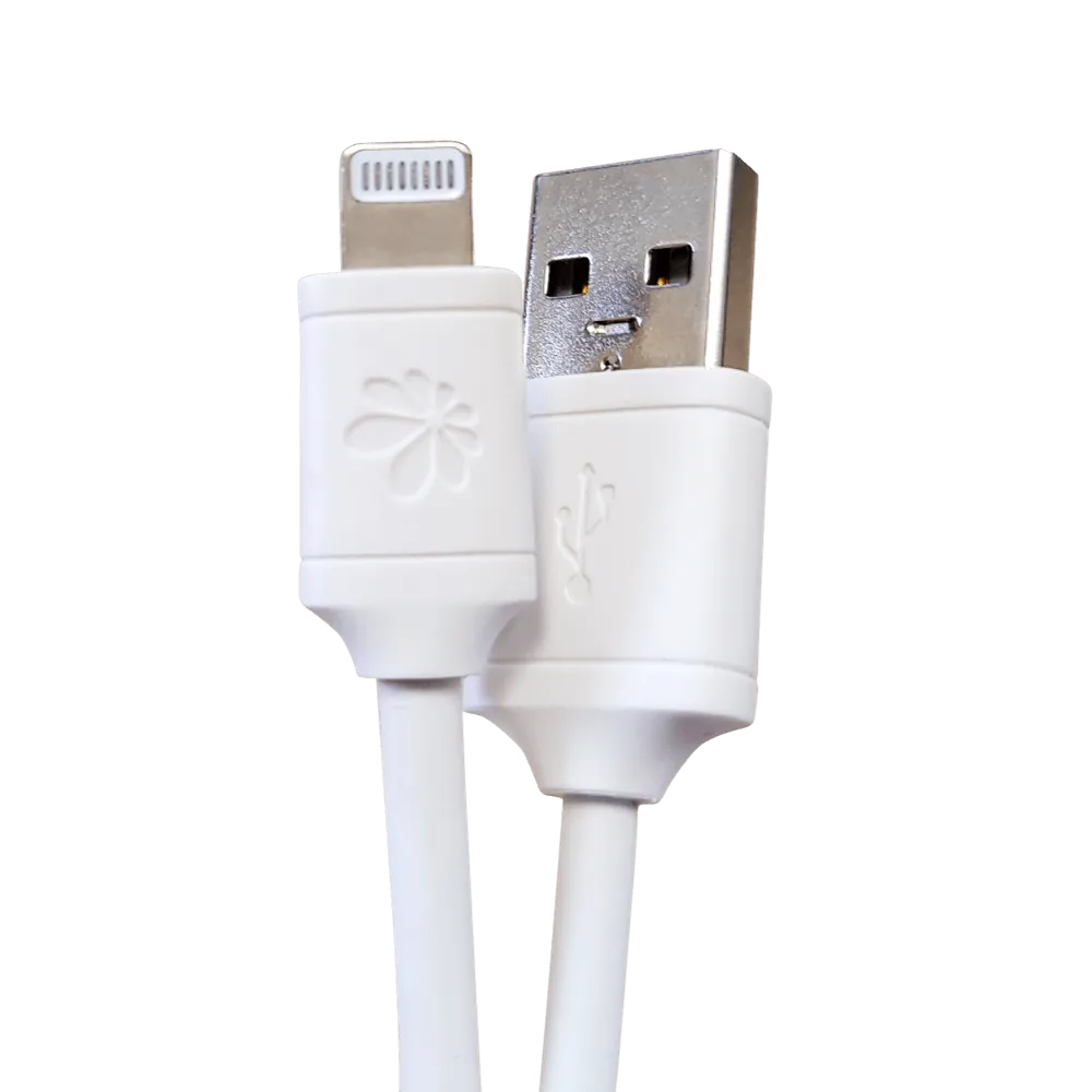 כבל לאייפון Silver Line סיליקון Lightning ל-USB-A באורך 2 מטר לבן – תמונה 2