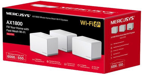 מערכת Mesh Wi-Fi חכמה MERCUSYS Halo H80X AX3000 – סט של 3 יחידות לכיסוי אלחוטי מלא