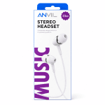 אוזניות חוטיות Anvil In-Ear סטריאו עם חיבור 3.5mm לבן
