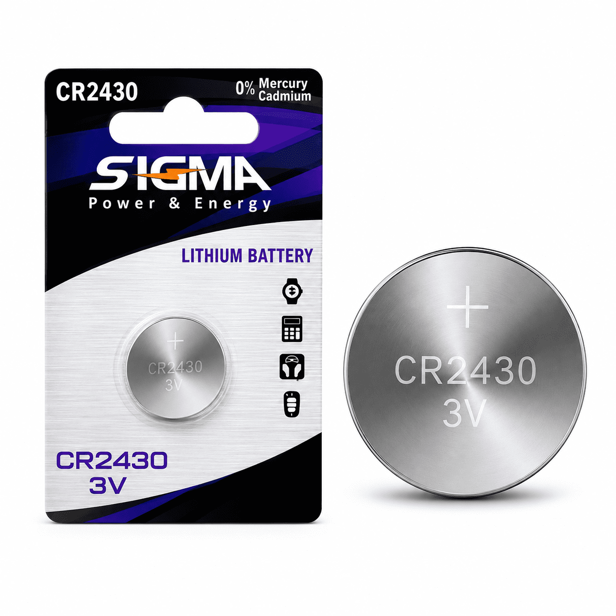 סוללת כפתור Sigma CR2430 3V ליתיום - יחידה