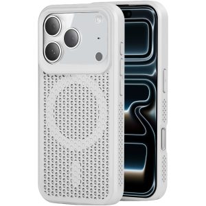 כיסוי MagSafe לאייפון 17 פרו White עם פיזור חום ונוחות שימוש יומיומית
