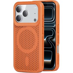 כיסוי MagSafe לאייפון 17 Orange עם פיזור חום ונוחות שימוש יומיומית