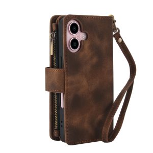 כיסוי ארנק לאייפון 17 בצבע חום (Brown) עם מקום לכרטיסים, כסף ושטרות – Wallet Phone Case mium