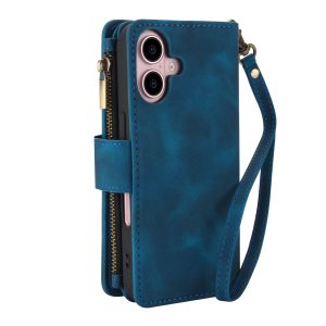 כיסוי ארנק לאייפון 17 בצבע כחול נייבי (Navy Blue) עם מקום לכרטיסים, כסף ושטרות – Wallet Phone Case P