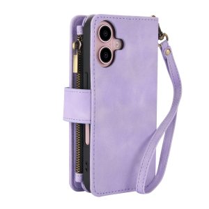 כיסוי ארנק לאייפון 17 בצבע סגול בהיר (Light Purple) עם מקום לכרטיסים, כסף ושטרות – Wallet Phone Case