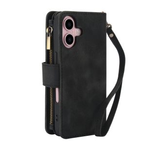 כיסוי ארנק לאייפון 17 בצבע שחור (Black) עם מקום לכרטיסים, כסף ושטרות – Wallet Phone Case mium