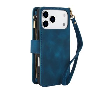 כיסוי ארנק לאייפון 17 פרו מקס בצבע כחול נייבי (Navy Blue) עם מקום לכרטיסים, כסף ושטרות – Wallet Phone Case