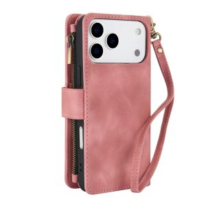 כיסוי ארנק לאייפון 17 פרו בצבע רוז גולד (Rose Gold) עם מקום לכרטיסים, כסף ושטרות – Wallet Phone Case