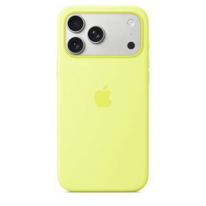 כיסוי סיליקון Apple תומך MagSafe לאייפון Apple iPhone 17 Pro - צהוב ניאון