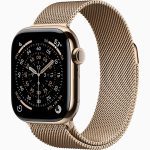 שעון חכם Apple Watch Series 11 GPS+Cellular 42mm Gold Titanium Case With Gold Milanese Loop