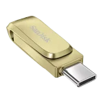 זיכרון USB כפול SanDisk Ultra Dual Drive Luxe 256GB USB-C + USB-A 400MB/s זהב