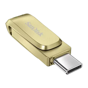 זיכרון USB כפול SanDisk Ultra Dual Drive Luxe 256GB USB-C + USB-A 400MB/s זהב