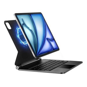 כיסוי מקלדת מגנטי PureGear לאייפד Apple iPad Air 11 (M2) - עם טאצ'פד ותאורה