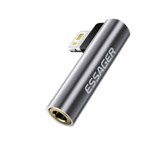 מתאם Essager Lightning ל-3.5 מ"מ בצורת L – חיבור אוזניות חוטיות לאייפון באיכות שמע גבוהה