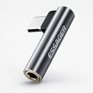 מתאם אודיו Essager Type-C ל-3.5mm בצורת L עם DAC