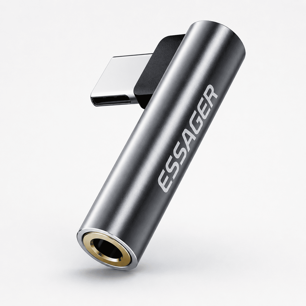 מתאם אודיו Essager Type-C ל-3.5mm בצורת L עם DAC