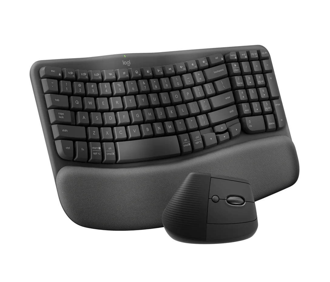 Logitech Wave Keys & Lift | סט מקלדת ועכבר ארגונומי אלחוטי גרפיט – תמונה 3