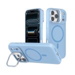 כיסוי סיליקון MagSafe עם רגלית לאייפון Apple iPhone 17 Pro Max - כחול בהיר