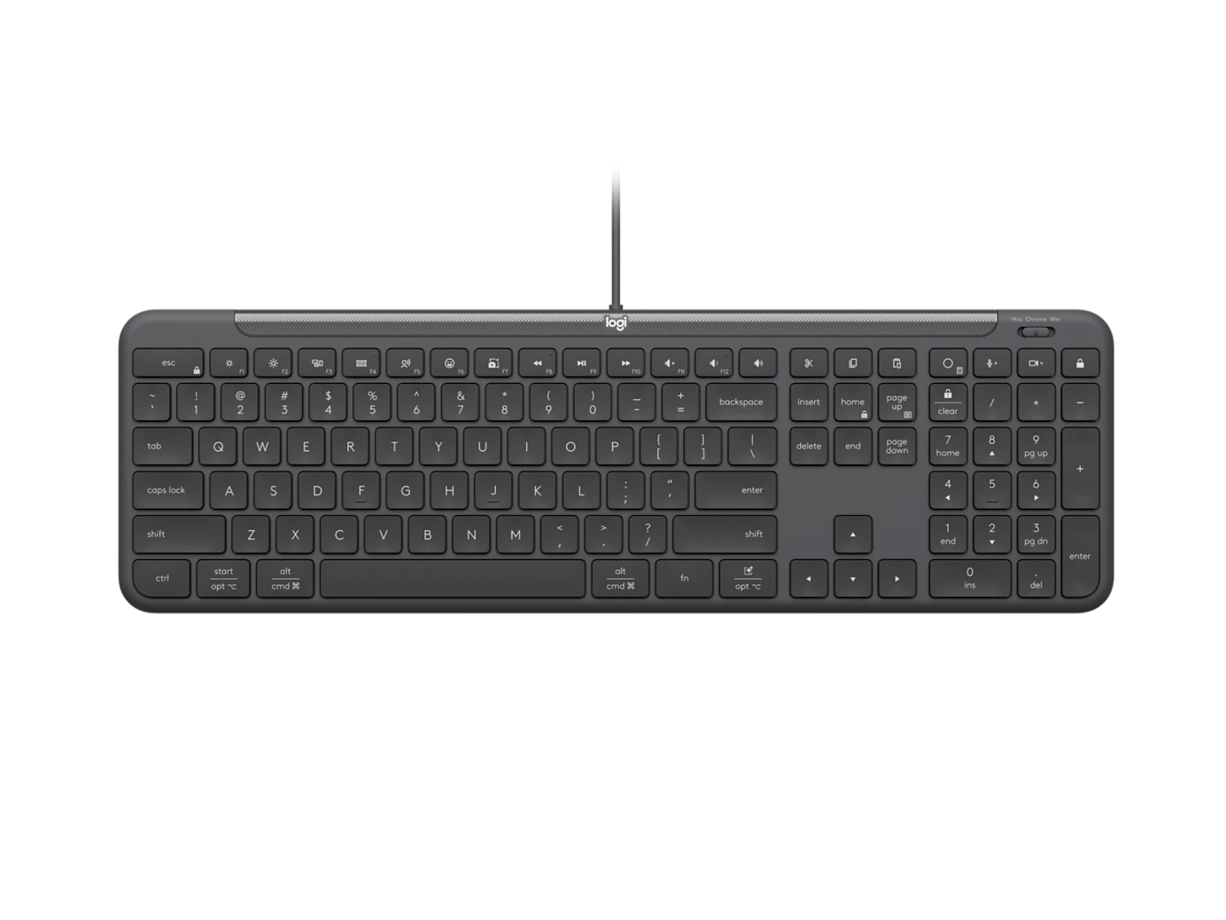 Logitech K620 Signature Slim | מקלדת USB-C חוטית עסקית גרפיט
