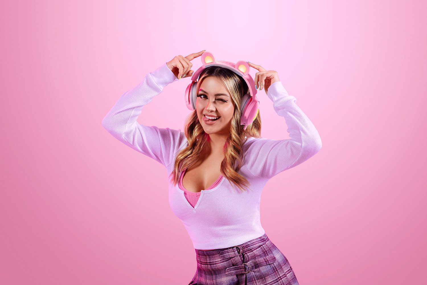 אוזניות גיימינג Razer Kraken Kitty V2 PRO USB חוטיות ורוד – תמונה 6